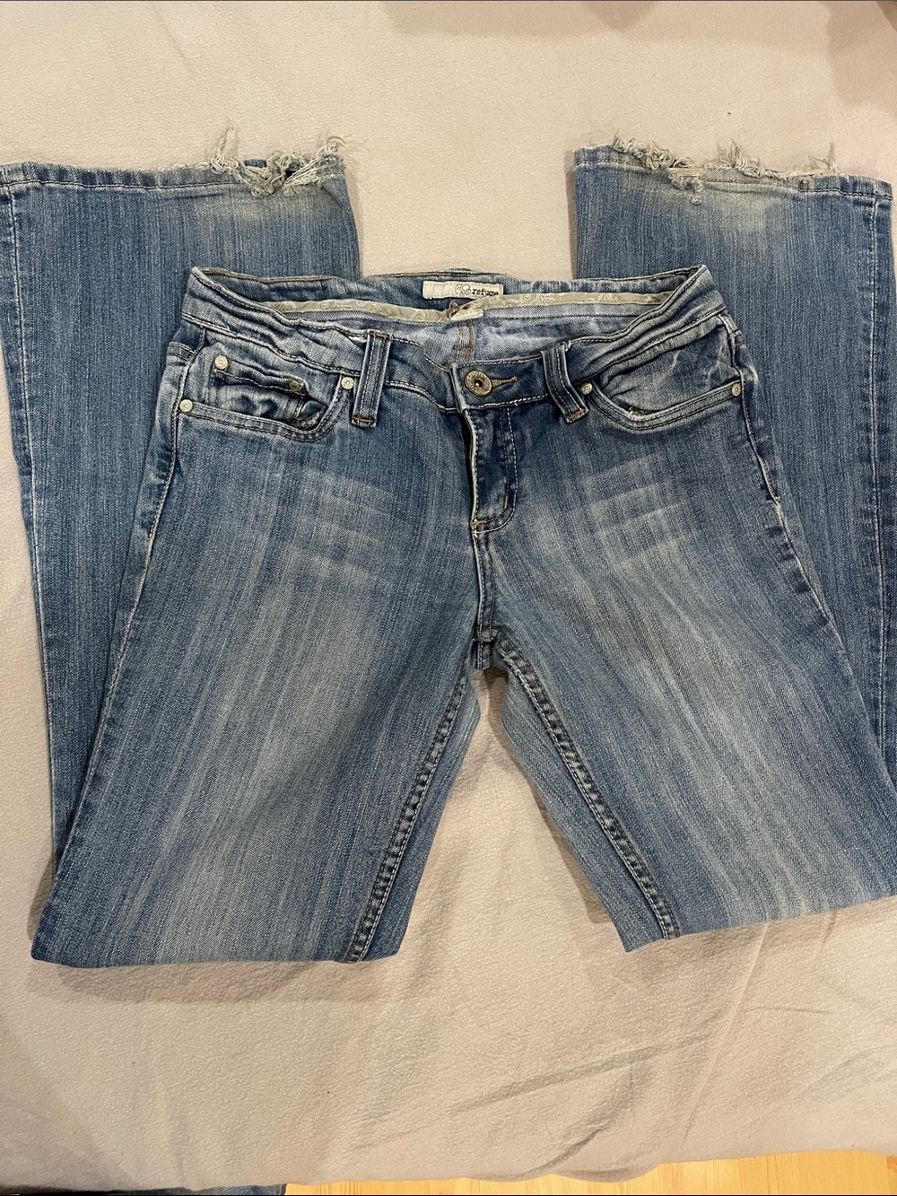 Vintage!!! refuge Light Blue WIDE Jeans with Raw Hem